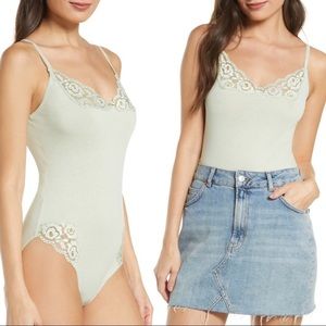 Free People Lace Bodysuit Floral Size Large